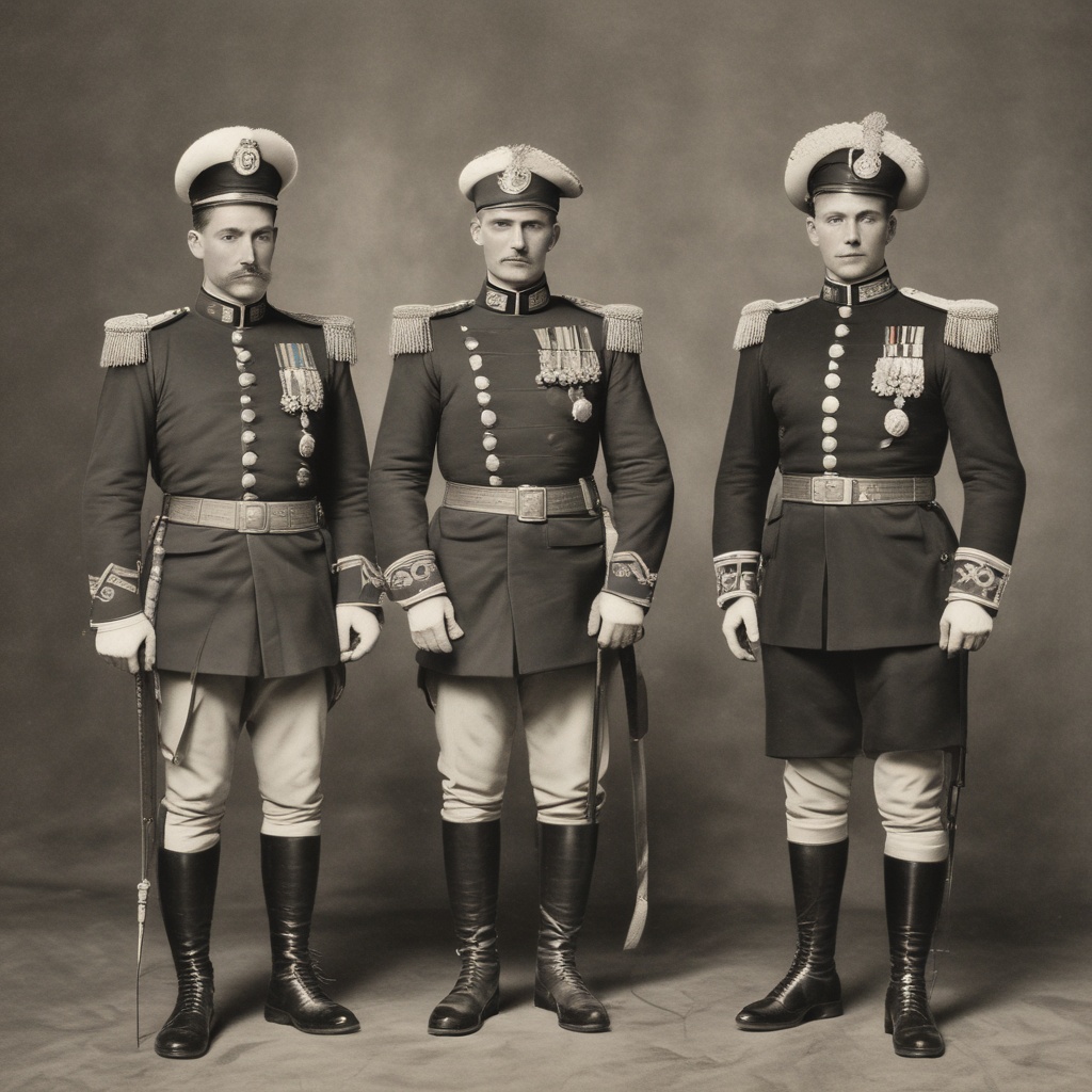Military officers in service dress